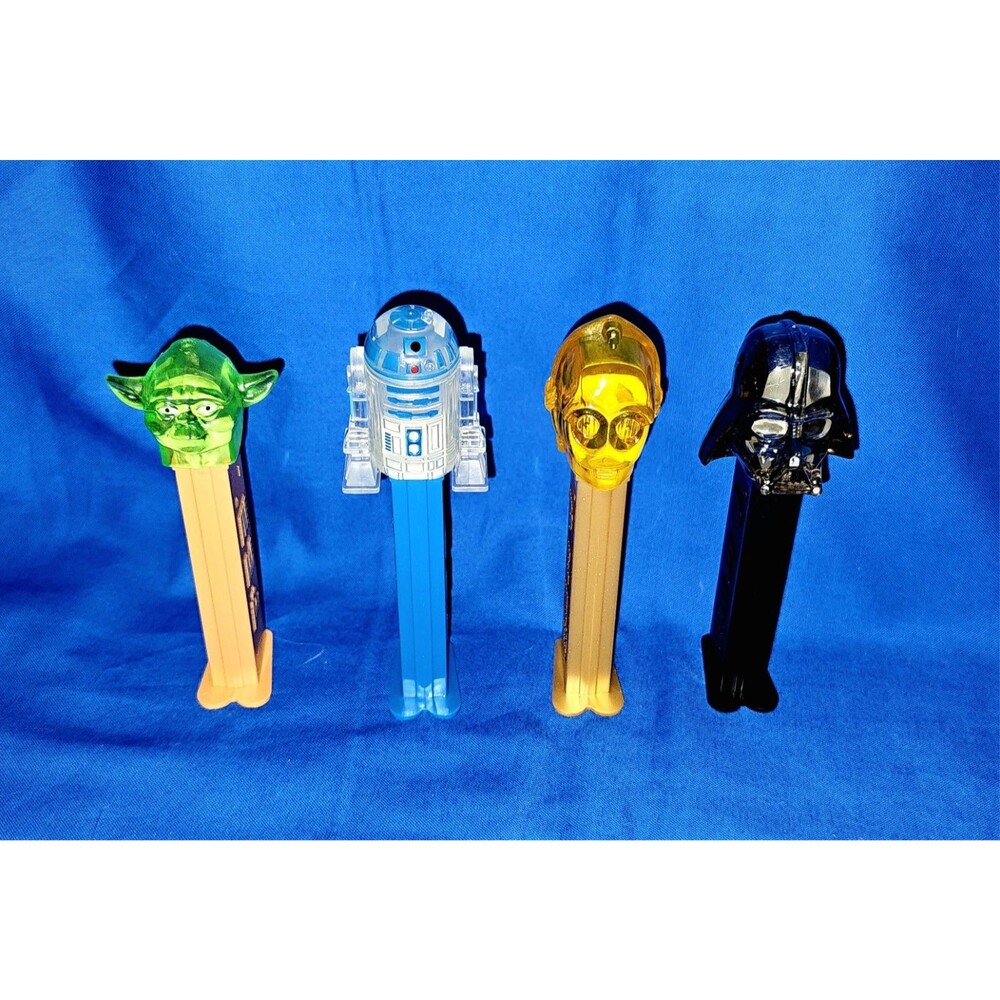 Star Wars Pez Yoda R2-D2 Darth Vader C-3PO Translucent Empty Dispenser Lot